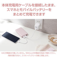 モバイルバッテリー 大容量 薄型 USB-C/A 合計最大 20W 10000mAh DE-C44-10000PN エレコム 1個