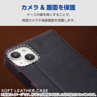 Google Pixel 8 ケース レザー 手帳型 衝撃吸収 ステッチ ブラック PM-P233PLFYBK エレコム 1個