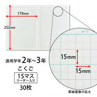 学習帳　こくご　セミB5　ムーミン　15マス　リーダー　2冊　LU315R　日本ノート