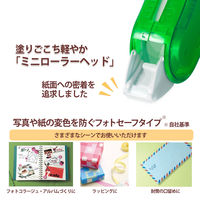 プラス テープのり 使い切り norino beans（ノリノビーンズ）キレイにはがせる 10m クリアライトグリーン 2個 54418