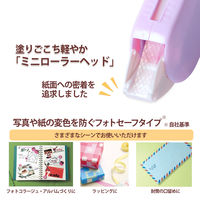 プラス テープのり 使い切り norino beans（ノリノビーンズ）しっかり貼れる 10m ペールパープル 10個 54416