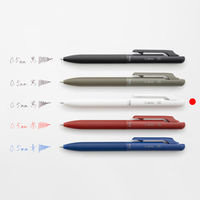 ぺんてる Calme（カルム） 油性ボールペン 0.5mm グレイッシュホワイト軸 黒 10本 BXA105W-A