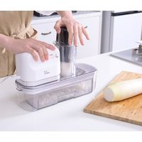 YAMAZEN 電動スライサー スライス(厚/薄)・おろし・千切り(太/細) 速度2段階調整 YSLA-Q45(W) 1台