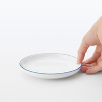 無印良品 日常の器 プレート 小 ブルーライン 約直径14cm 1セット（2個） 良品計画