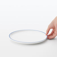 無印良品 日常の器 プレート 大 ブルーライン 約直径23cm 1セット（2個） 良品計画