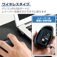 ワイヤレスマウス 左手用 無線 2.4GHz 静音 5ボタン Mサイズ 黒 M-XGM31DBSKBK 1個 エレコム