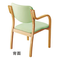 アイリスチトセ 福祉用イス グリーン  スタッキング リーズチェア ビニールレザー 介護　1セット（4脚）