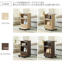 【軒先渡し】Sunharvest 両面収納付 サイドテーブル 幅400×奥行350×高さ650mm ナチュラル LT-223 NA 1台（直送品）