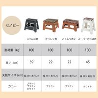 トレードワン セノ・ビー がっしり君 高さ22cm 奥ワイド 折り畳み踏み台 耐荷重100kg BR 30208 1セット（2個）