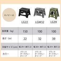 トレードワンセノ・ビー LGW 高さ32cm 折り畳み踏み台 耐荷重100kg ダークグレー 307611セット（2個）