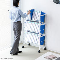 サンワサプライ 高耐荷重ワゴン 3段 ホワイト WG-208 1個（直送品）