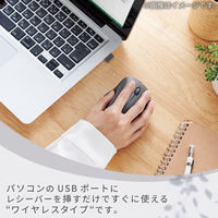 無線（ワイヤレス）マウス シェルパ 静音 抗菌仕様 3ボタン ブラック M-SH10DBSKBK エレコム 1個