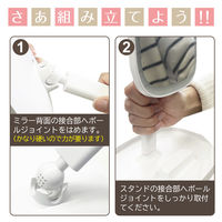 エアージェイ スマホスタンド&小物トレー付きLED女優ミラー SL-MRS2 WH 1台