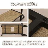 エイ・アイ・エス 手摺付 スチール製踏み台 幅735×奥行300×高さ775mm ブラック×ブラウン AHFD-01 BR 1台（直送品）