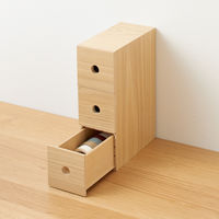 無印良品 木製小物収納3段 約幅8.4ｘ奥行17×高さ25.2cm 良品計画