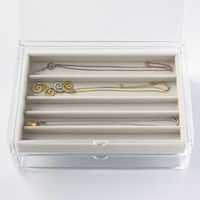 無印良品 重なるベロアケースネックレス用 アクリルケース用 約幅23.5×奥行15.5×高さ2.5cm 良品計画