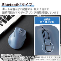 Bluetoothマウス 静音 ワイヤレス 無線 握りの極み 5ボタン L ブルー M-XGL30BBSKBU エレコム 1個