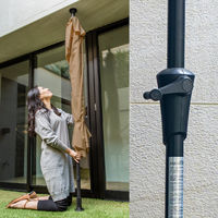 重し不要・取付簡単　オーニングパラソル　パラシェード　ハーフ　ブラウン PDHA2-BR 1個（直送品）