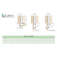 ムラコシ精工 MURAKOSHI ワンタッチスライドヒンジ φ35mm半カブセ キャッチ無 MFA6H5L99・BATPOH34　1セット（直送品）