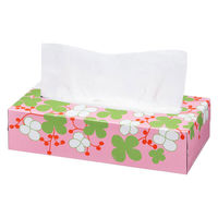 ティッシュペーパー 220組 アスクルオリジナル スプレッドフラワー 1パック（5箱入） PEFC認証紙 ボックスティッシュ オリジナル（わけあり品）