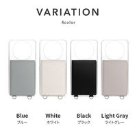 AQUOS R8 pro SH-51D ショルダーストラップ付きレザーケース 「SHOULDER POCKET」 ブルー 1個（直送品）