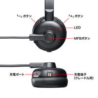 サンワサプライ Bluetoothヘッドセット(単一指向性マイク・充電クレードル付き) MM-BTMH67BK 1個（直送品）