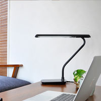 大河商事 ＬＥＤデスクライト　タッチ式　フレキシブルアーム　無段階調光　昼白色　ブラック wasser36-BK 1台（直送品）