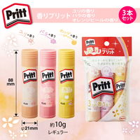 プラス スティックのり 香りプリット レギュラーサイズ 約10g 3本アソートセット 29775 1パック