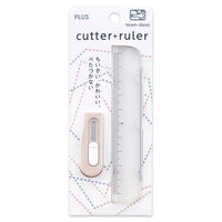 プラス チームデミ カッター + ルーラー(定規) くるみ 31465 1セット(5パック)