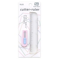 プラス チームデミ カッター + ルーラー(定規) もも 31464 1セット(5パック)