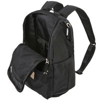 大河商事 マザーズバッグ リュックサック 広開口大容量 軽量 男女兼用 丸洗い ブラック bon013 1個（直送品）