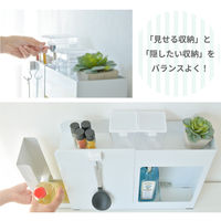 大河商事 隠れる調味料ストッカー 見せ収納 左開き 油はね防止カバー付き 横から取り出せる monowa027-LEFT 1個（直送品）