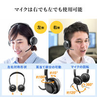 サンワサプライ ダイレクト:Bluetoothヘッドセット(両耳タイプ・ノイズキャンセリング機能付き) 400-BTSH018BK 1個（直送品）