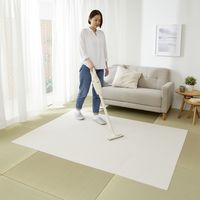 サンコー 畳用 おくだけ吸着 畳に使えるタイルマット グレージュ 1セット(4枚入) KX-93 洗える 撥水 ハサミでカット（直送品）
