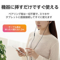 イヤホン タイプC マイク付き カナル型 耳せんタイプ 有線 ブラック EHP-DF11CMBK エレコム 1個（直送品）