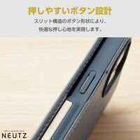 iPhone15 ケース レザー 手帳型 磁石 ブルー PM-A23APLFY2BU エレコム 1個