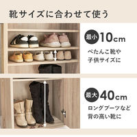 【軒先渡し】萩原 シューズラック 幅600×奥行370×高さ950mm ホワイト RSR-1702WH 1台（直送品）