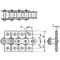 椿本チエイン アタッチメント付 RS形チェーン RS50ーSAA1ーJL 1セット(11個)（直送品）