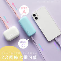 MOTTERU 軽量98g PD20W対応 5000mAh モバイルバッテリー ペールアイリス MOT-MB5001-ECPU 1個