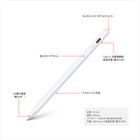 タッチペン スタイラスタッチペン アクティブタッチペン ipad対応 ペン先1.5mm VV-TPEN3-W 1本