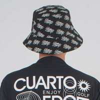クアルトユナイテッド 総柄ロゴバケットハット　BLK　F KG007MEN-E 1点（直送品）