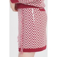 クアルトユナイテッド ヘリンボーン柄ニットスカート　RED　M M3456 1点（直送品）