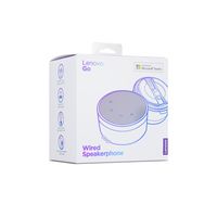 スピーカーフォン WEB会議用 USB-A/Type-C接続 環境ノイズキャンセル機能搭載 エコー削減 全指向性マイク Lenovo純正 1個