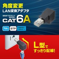 サンワサプライ RJ-45L型変換アダプタ(下出し、カテゴリ6A STP) ADT-RJ6A-LD 1個