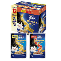 （お得なセット）フィリックス 我慢できない隠し味 ゼリー バラエティパック お魚 36袋 ＋ お肉 12袋 ネスレ日本