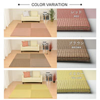 【玄関渡し】 萩原 すき間のできにくい小型置き畳　四季　同色9枚組 ブラウン 65×65×1.5cm（直送品）