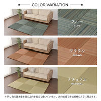 【玄関渡し】 萩原 すき間のできにくい小型置き畳　王騎　同色12枚組 ブルー 65×65×2.5cm（直送品）