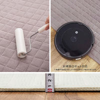 【玄関渡し】 萩原 ワッフル生地のインド綿キルトラグ　ケティ グレー 130×185cm（直送品）