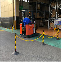 カーボーイ 2.5mチェーン入りポールセット トラ柄反射+ゴムベース CN-05 1セット