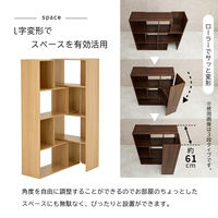 【軒先渡し】萩原 スライドラック 幅920×奥行315×高さ1520mm ブラウン RCC-1118BR 1台（直送品）